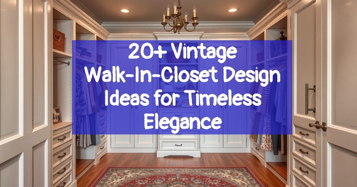 20+ Vintage Walk-In-Closet Design Ideas for Timeless Elegance