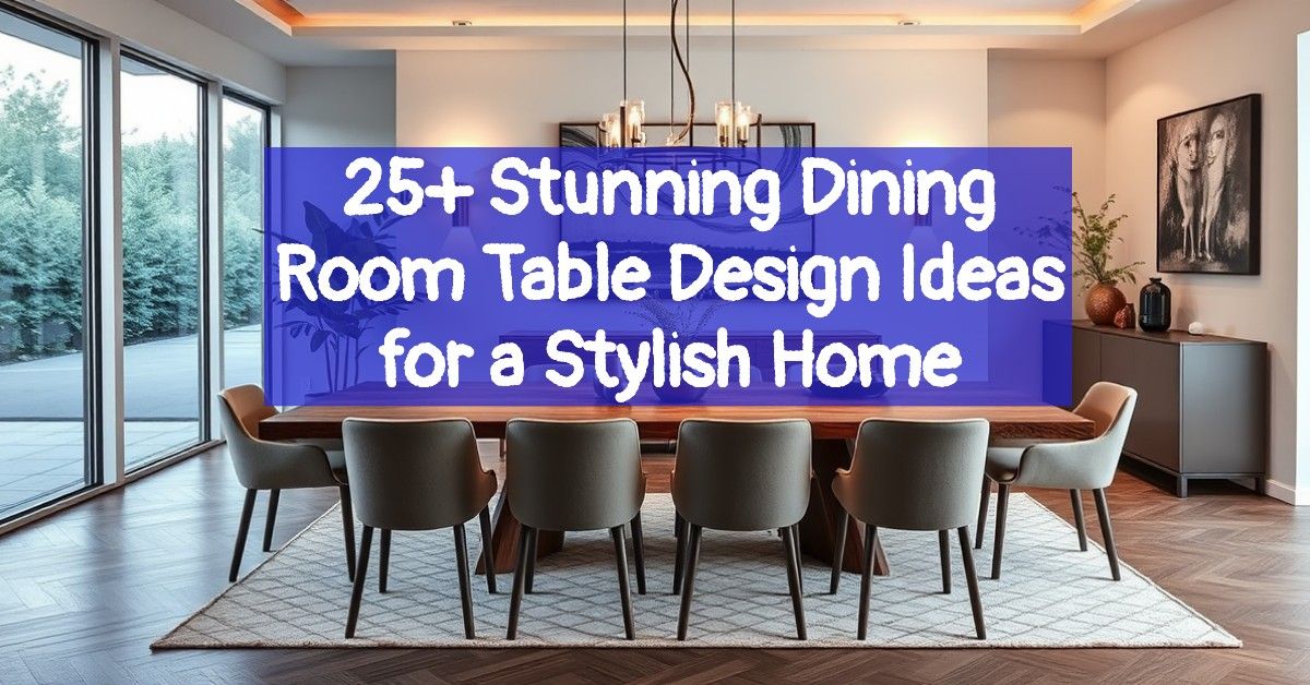 25+ Stunning Dining Room Table Design Ideas for a Stylish Home