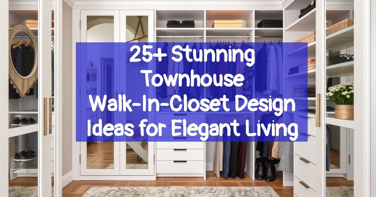 25+ Stunning Townhouse Walk-In-Closet Design Ideas for Elegant Living