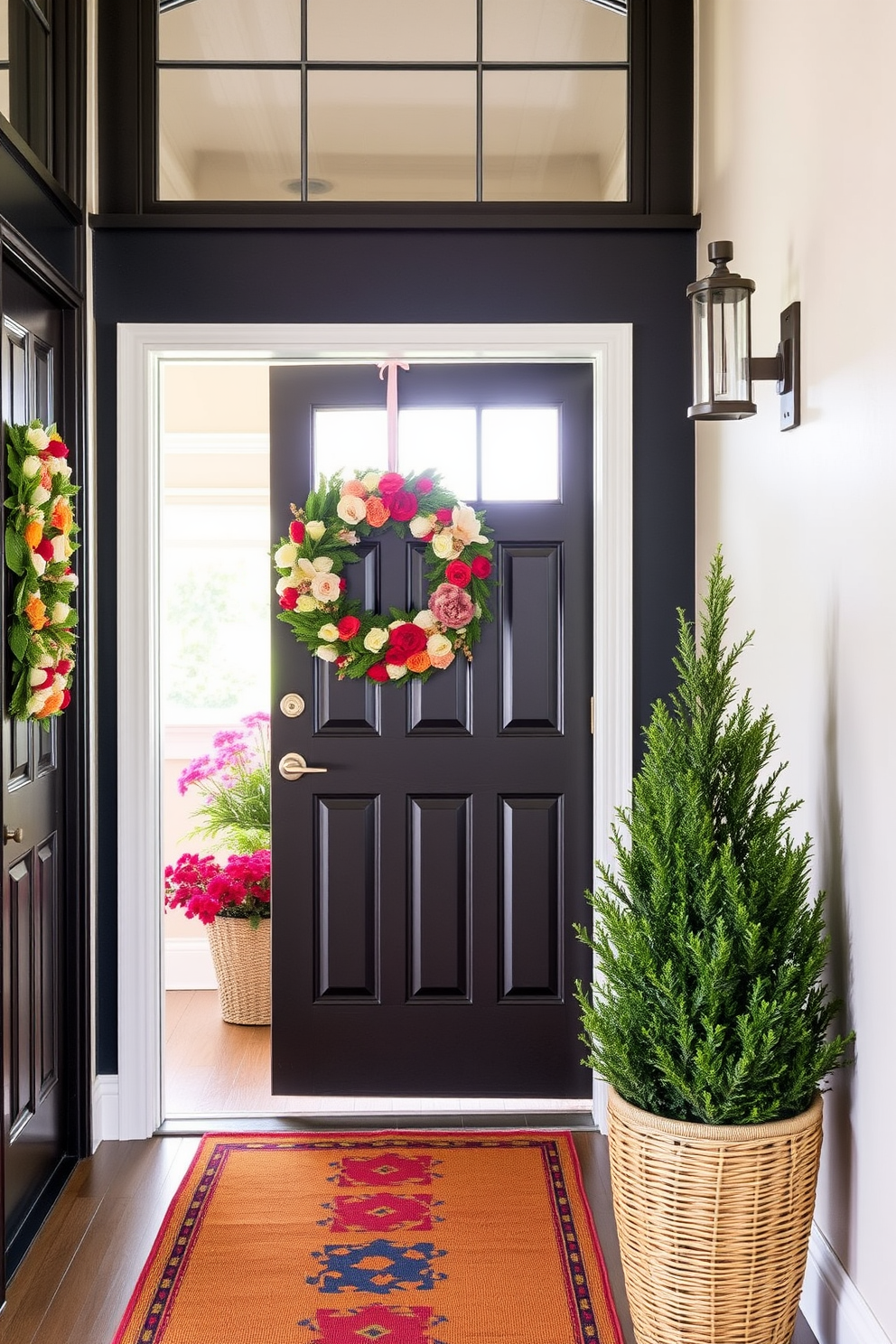 Display seasonal wreaths on doors to create a welcoming atmosphere that reflects the beauty of each season. In the summer, consider using vibrant colors and floral designs to enhance your hallway decor and bring a touch of nature indoors.
